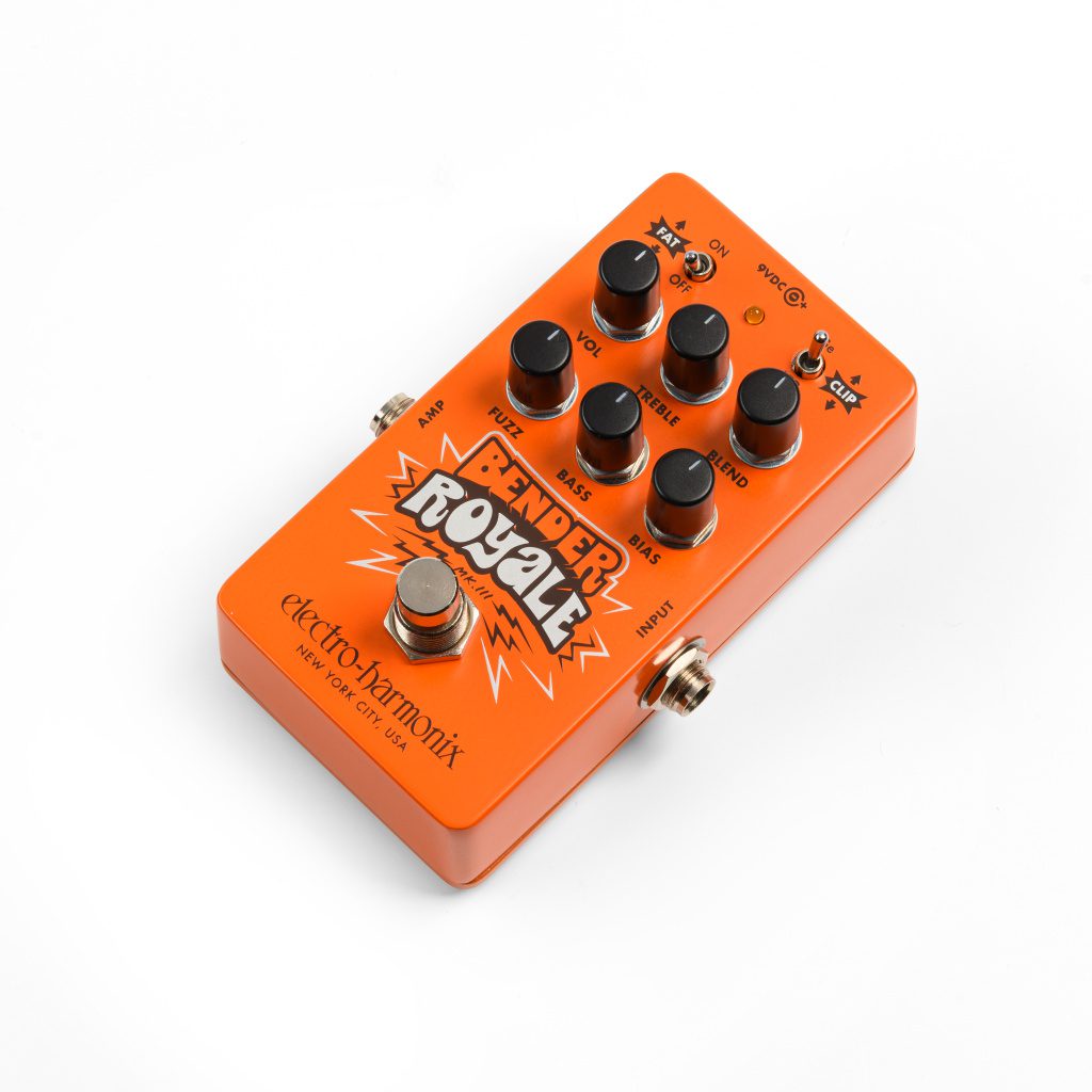Electro-Harmonix BENDER ROYALE Germanium Fuzz MKIII ORANGE vue de trois quarts droite