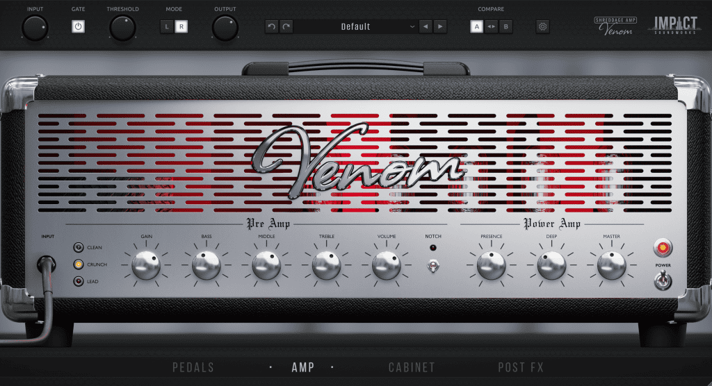Impact Soundworks Shreddage Amp Venom interface utilisateur GUI