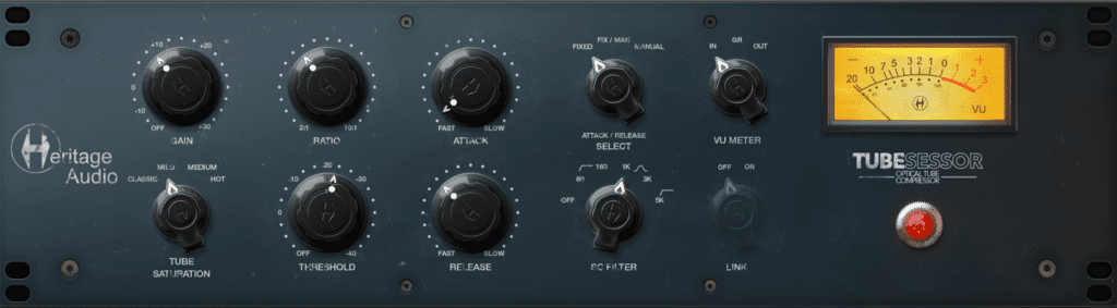 Heritage Audio Tubesessor interface utilisateur GUI