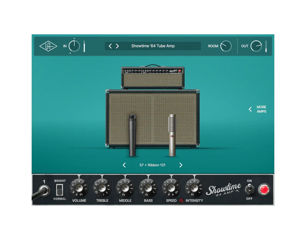 UAD Showtime '64 Tube Amp interface utilisateur GUI