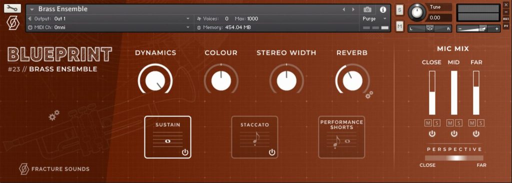 Fracture Sounds Blueprint : Brass Ensemble interface utilisateur GUI