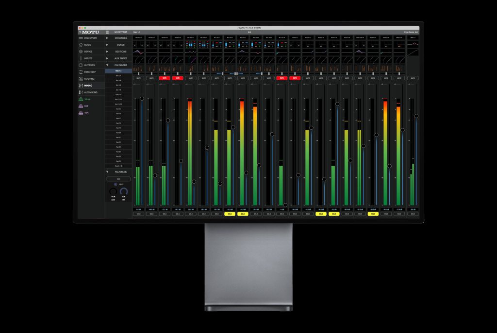 MOTU 10pre CueMix Pro interface utilisateur GUI
