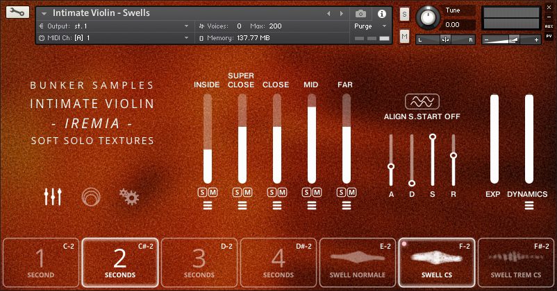 Bunker Samples Iremia Swells Collection interface utilisateur GUI