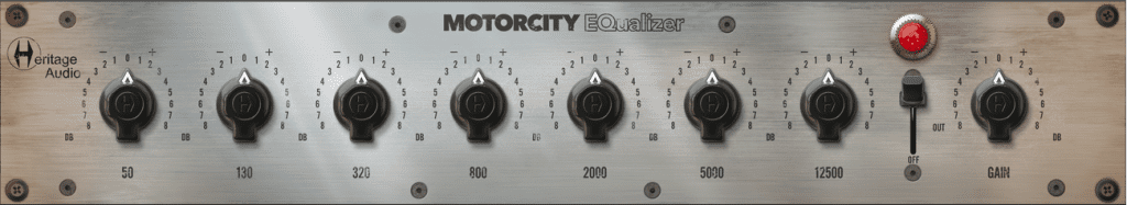 Heritage Audio Motorcity EQualizer - interface utilisateur GUI