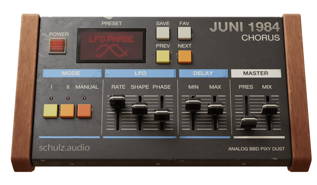 Schulz Audio JUNI 1984 CHORUS - interface utilisateur GUI