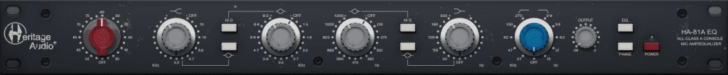 Heritage Audio HA-81A EQ interface utilisateur GUI