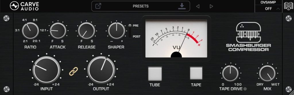 Carve Audio Smashburger Compressor - interface utilisateur GUI