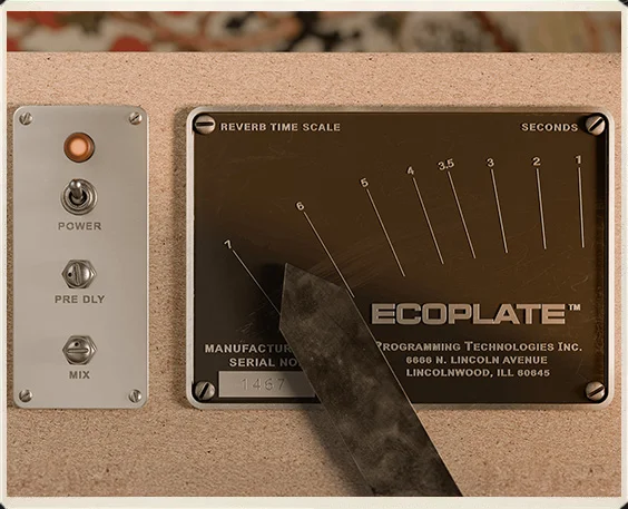 Audiopunks Ecoplate Reverb - interface utilisateur GUI