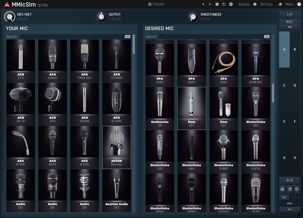 Melda Production MMicSim - interface utilisateur GUI