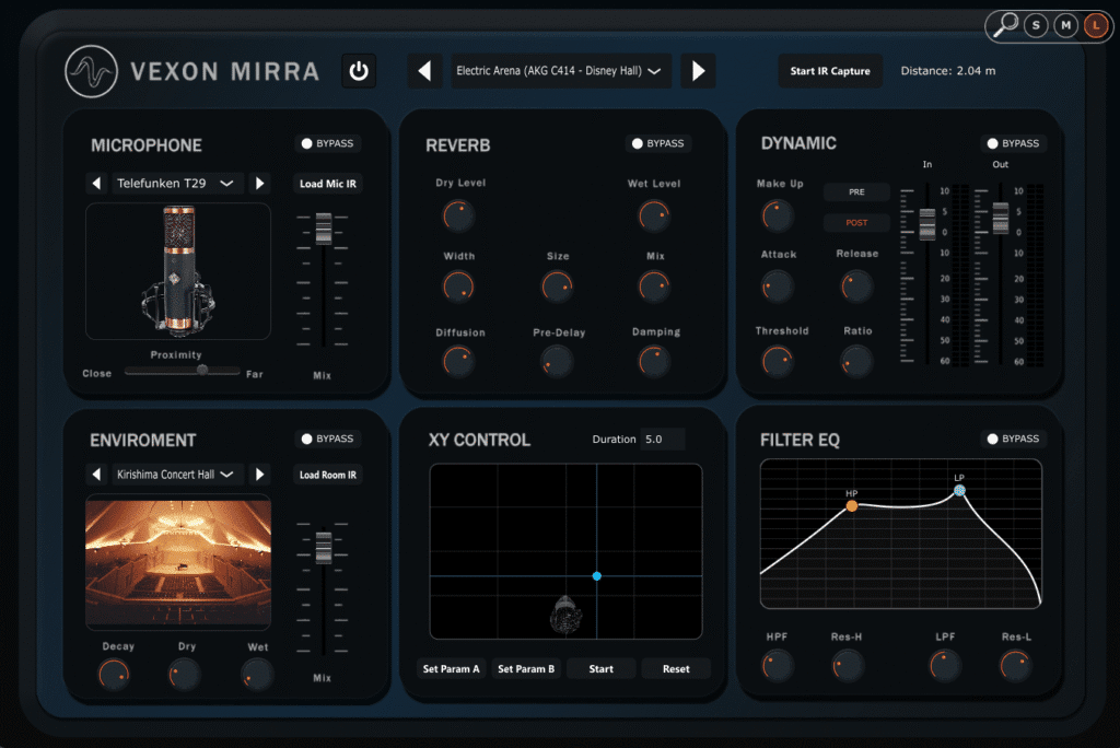 Vexon Audio Mirra - interface utilisateur GUI