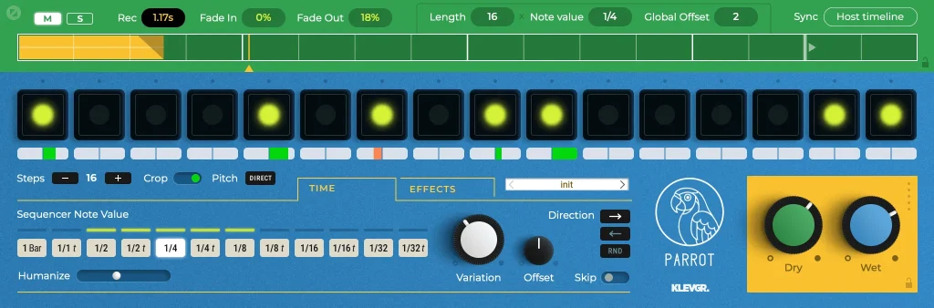 Klevgrand Parrot - interface utilisateur GUI