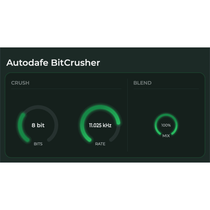 Autodafe BitCrusher - interface utilisateur GUI