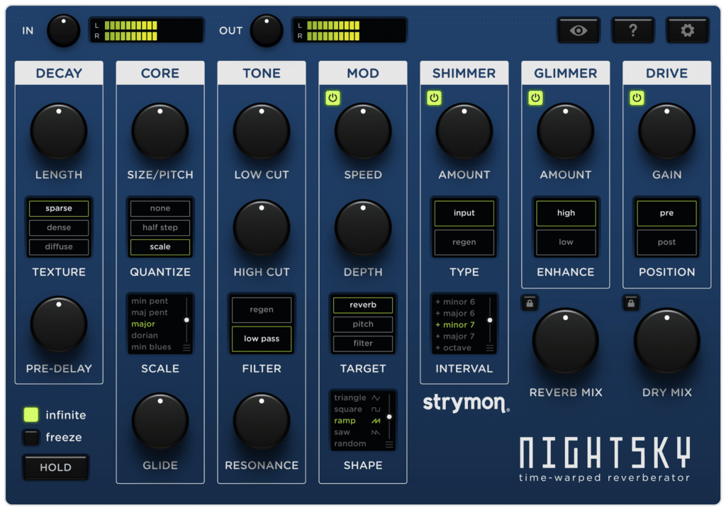 Strymon Nightsky - interface utilisateur GUI