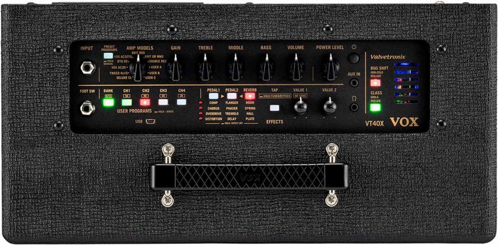 Vox Valvetronix VT40X Classic Blue - focus panel