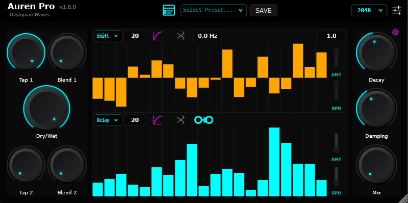 Dystopian Waves Auren Pro - interface utilisateur·ice VST