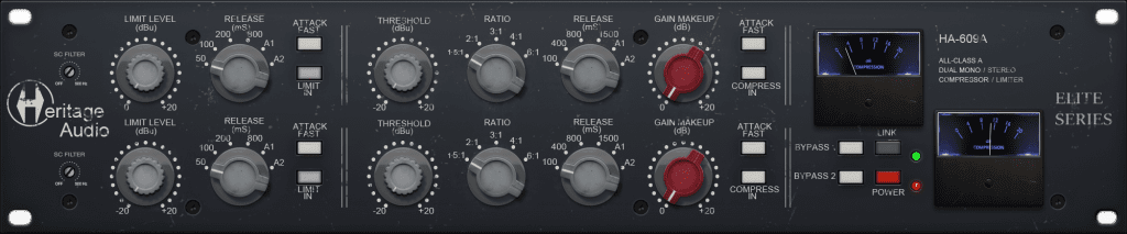 Heritage Audio HA-609A - GUI dual-mono