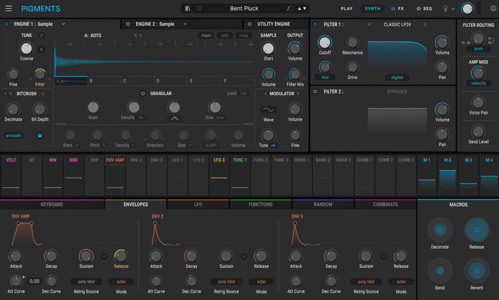 Vue Synth de Pigments 7