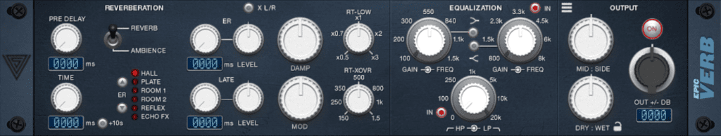 Variety of Sound epicVerb mkII - GUI
