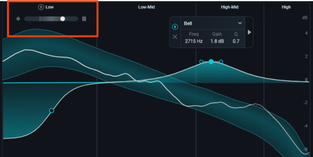 tonal balance control 3 d'izotope: vue à plat 2