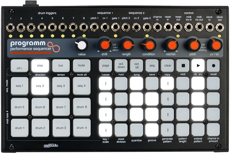 Cre8audio + Pitts­­burgh Modu­­lar - Programm / vue de face