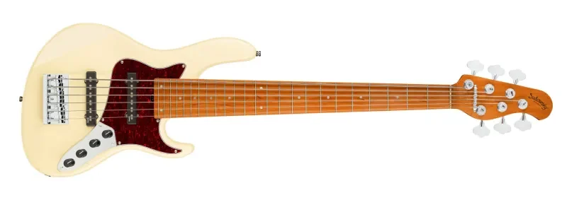 MetroExpress 24-Fret Vintage J/J Bass, 6-String - Solid Olympic White High Polish - vue de face