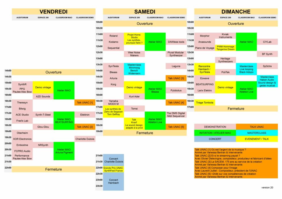 Synthfest France 2026 - programme