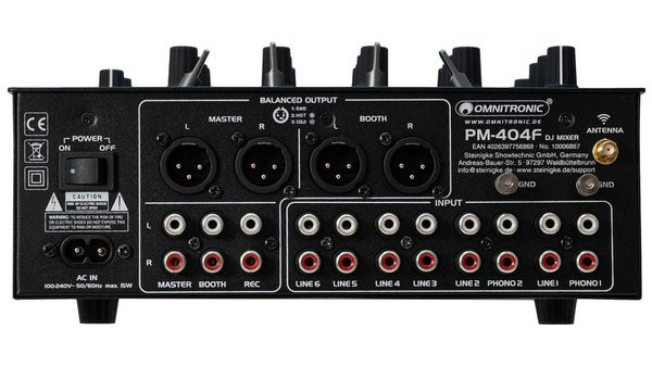 Omnitronic PM-404F - panneau arrière