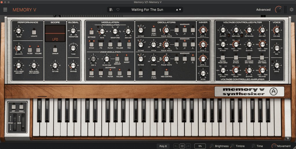Interface du Memory V
