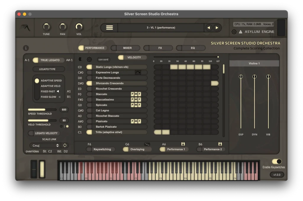 Insanity Samples Silver Screen Studio Orchestra - GUI