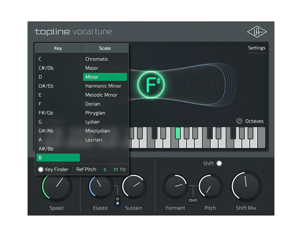 Universal Audio Topline Vocal Tune - GUI 1