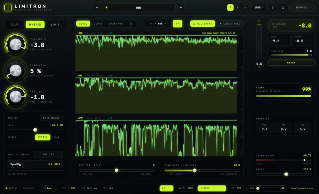 Develop Device Limitron - GUI