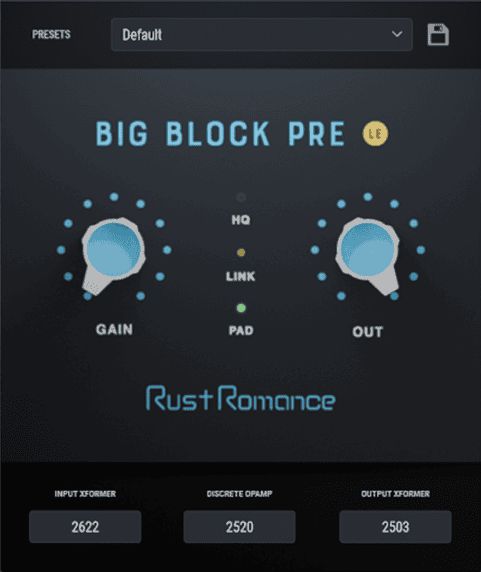 Rust Romance t'offre Big Block Pre LE - GUI