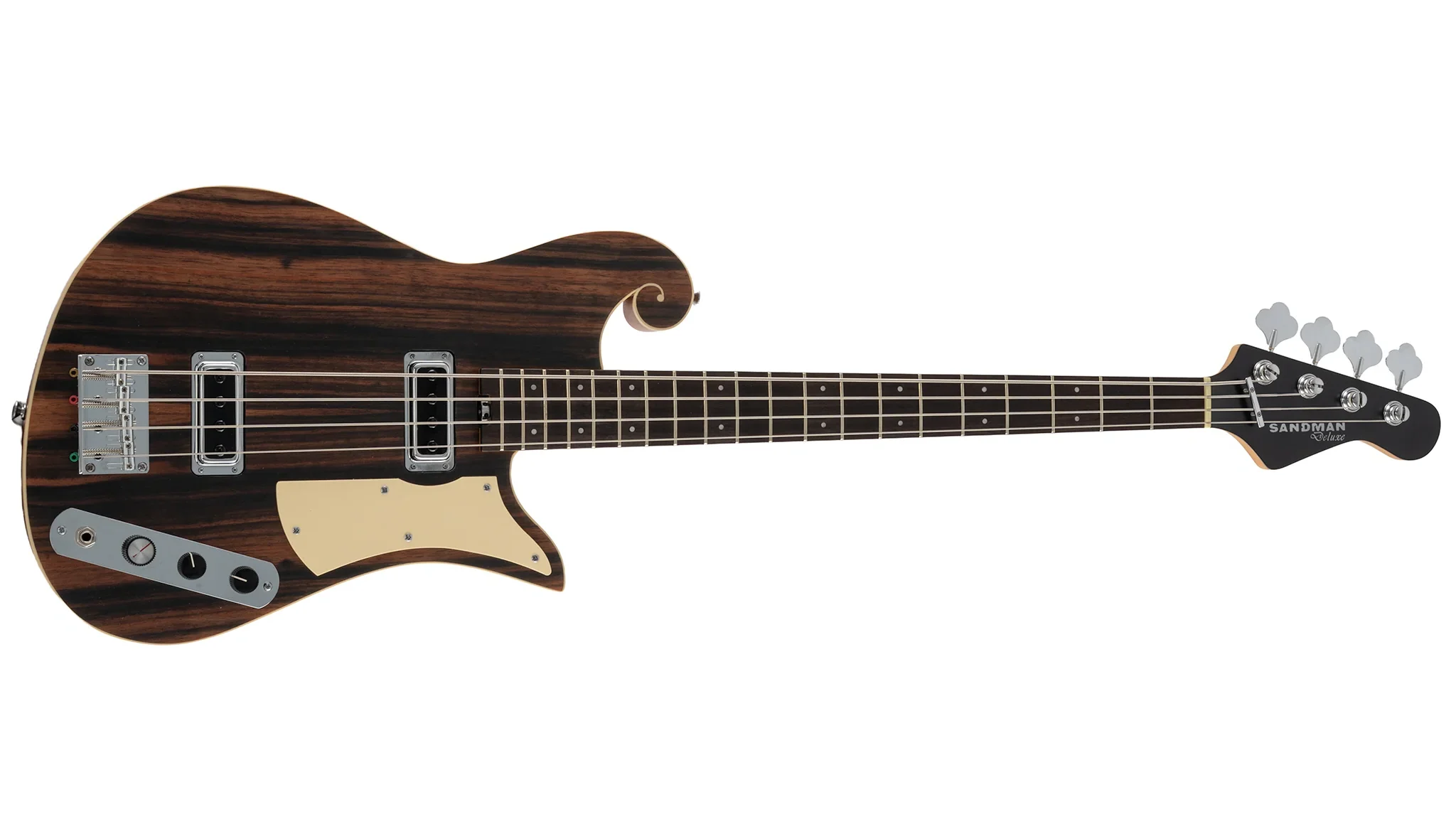 Eastwood Guitars "The Sandman" Deluxe 4-String Bass / Satin Walnut Stain / face avant