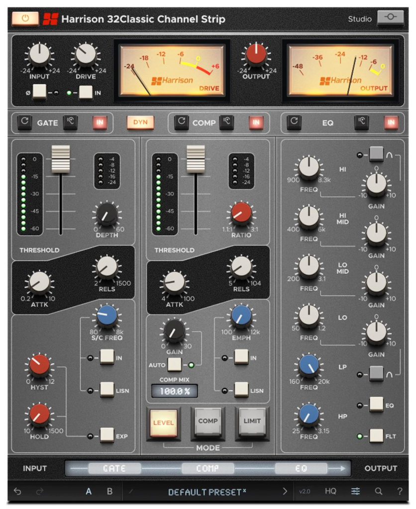 Harrison Audio 32Classic Channel Strip v2 - GUI 1