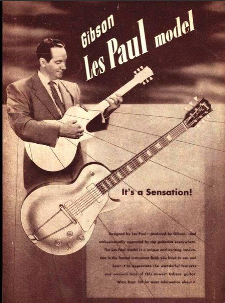 Guitares de légende : Gibson Les Paul / Publicité vintage Les Paul Model "Goldtop"