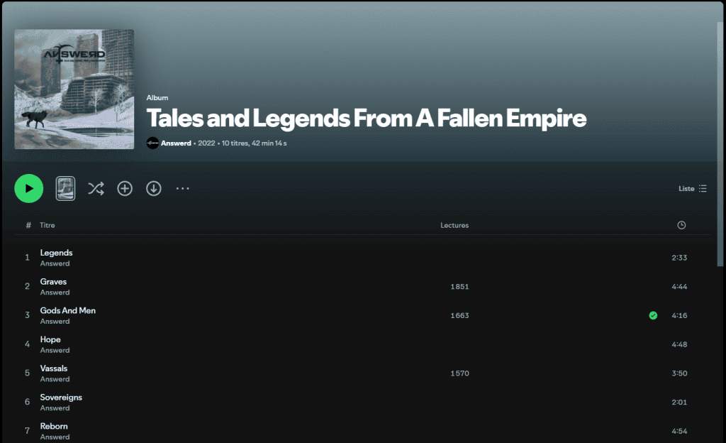 Album de 2022, ma musique