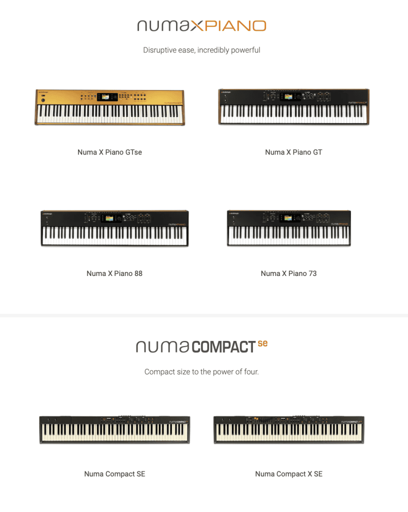 la gamme studiologic au complet: numa piano x gt gearnews.fr