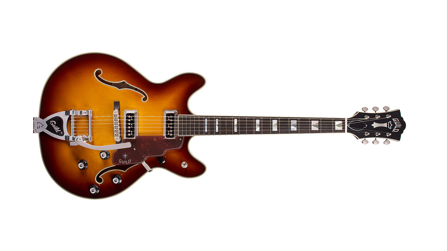 Guild Starfire Custom DC GVT / Sweet Tea - vue de face