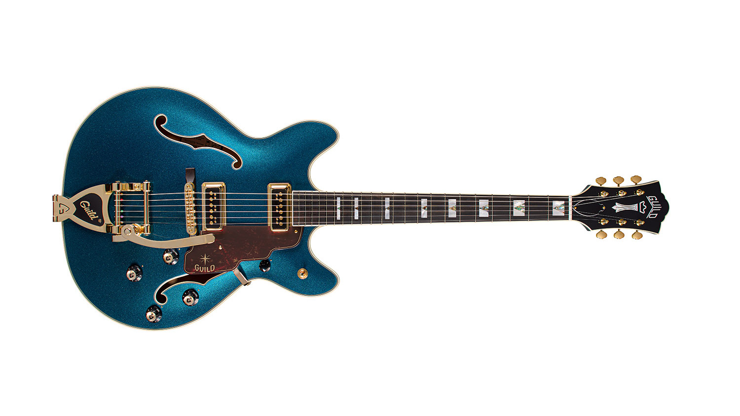 Guild Starfire Custom DC GVT / Teal the Deal - vue de face